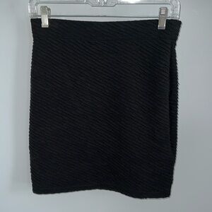 Black Textured Bandage Skirt